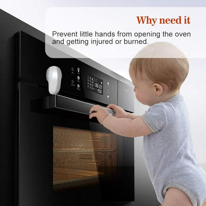 EUDEMON Child Safety Heat-Resistant Oven Door Lock, Oven Front Lock for Kids Easy to Install, Use Adhesive,No Screws or Drill (1 Pack,White)(ONLY for Flat Surface)