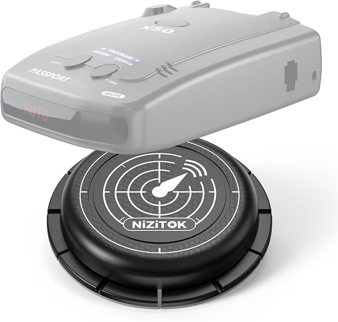 Magnetic Radar Detector Mount with N52 Strong Magnets, Adhesive Dashboard Holder for Escort, Uniden, and Other Radar Detectors, Stable Anti-Vibration Installation, Adjustable Viewing Angle