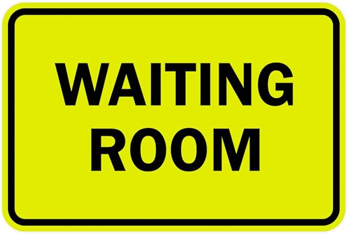 Signs ByLITA Classic Framed Waiting Room (Yellow/Black) - Medium 2 Pack
