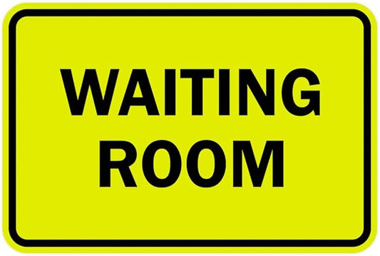 Signs ByLITA Classic Framed Waiting Room (Yellow/Black) - Large