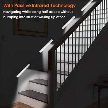 Under Cabinet Lighting,Wireless Led Closet Light Battery Powered Motion Sensor Light 21 LED Bulb Magnetic Stick-on Night Light Bar for Kitchen, Stairway, Wardrobe,Hallway - 2 Pack