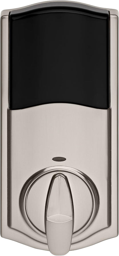 Kwikset SmartCode 916 Z-Wave Smart Lock, Keyless Entry Ring Compatible Door Lock, Touchscreen Electronic Deadbolt, SmartKey Re-Key Security, Smart Hub Required, Traditional Satin Nickle
