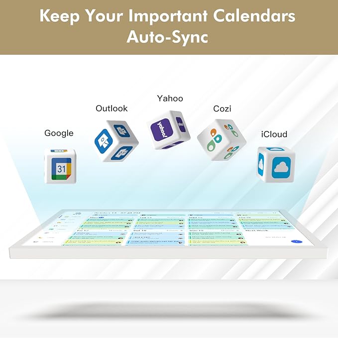 27”Smart Digital Calendar Family Meal Wall Planner - Touchscreen Interactive Calendar, Dual Mode Smart Calendar and Photo Frame, To-do Organizer, Reward System, Sync Online Calendars, Wall Mounted