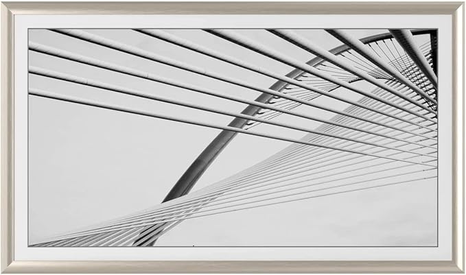 German Silver Prismatic 3" Color Chip Alloy Deco TV Frame (32",43",50",55",65",75",85") Compatible ONLY with Samsung The Frame and Pro TVs (Fits 2021-2025, LS03A,LS03B,LS03C,LS03D,LS03FA,LS03FW)