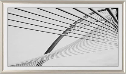 German Silver Prismatic 3" Color Chip Alloy Deco TV Frame (32",43",50",55",65",75",85") Compatible ONLY with Samsung The Frame and Pro TVs (Fits 2021-2025, LS03A,LS03B,LS03C,LS03D,LS03FA,LS03FW)