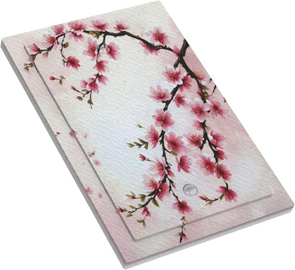 Branch with Pink Flowers Light Switch Covers No Device Wall Plate 1 Gang Decorative Blank Switchplate Electrical Faceplate for Country Living Bedroom Decor