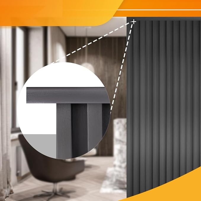 OUZUGIE 8-Pack 57 Inches, WPC Slat Wall Panel Trim,Corner Guard for High Grille (Metallic Dark Gray)