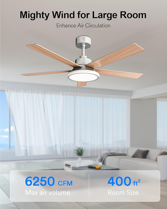 Lumary Smart Ceiling Fan with RGBAI Lights 52'', RGB & Stepless Color Temperature, Work with Alexa/Google/Remote, 46 Scenes, Modern Flush Mount Low Profile Ceiling Fan for Bedroom Kids Room, Silver