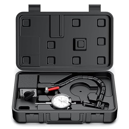 HDLNKAK Dial Indicator with Magnetic Base, Machinists Dial Indicator Tools Set for Alogbment, Precise Measurement Tool with Flex Arm Base and Indicator Combo, Accurate Readings