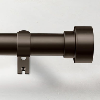 Curtain Rods for Windows 28 to 48, 1 Inch Adjustable Heavy Duty Long Window Outdoor Curtain Rod for Patio, Drapery Rods with Simple End Caps, Size 32"-60", Antique Bronze