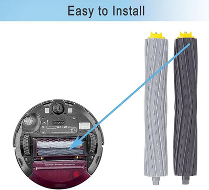 Replacement Parts Accessories for Roomba 800 900 Series 805 860 870 871 880 890 960 980 985 891 960 961 964 980 981 Vacuum 4 Sets Multi-Surface Rubber Brush Roller Replacement Parts