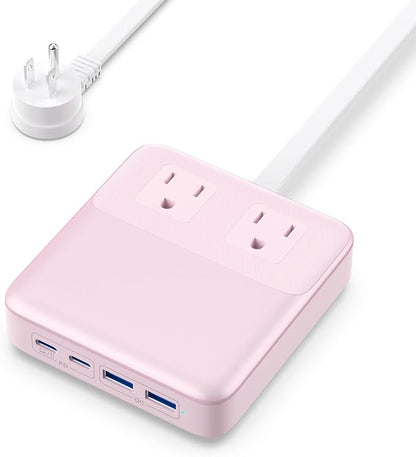 USB C Charger Block,135W GaN Fast Charging Station Hub,6-in-1 USB C Power Strip with 5ft Cord,2 AC & 2 USB A & C,PD 65W Laptop Charger for MacBook Air/Pro,iPhone16/15,Galaxy S24 etc