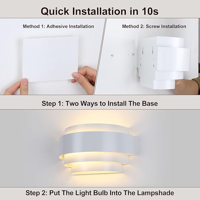 Lightess Battery Operated Wall Sconces Set of 2, Dimmable Rechargeable Wall Lights with Remote Control, Sconces Wall Decor Set of 2 with Bulbs for Bedroom Living Room, White
