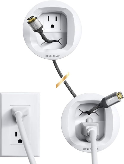 Perlegear in-Wall Cable Management Kit, TV Cord Hider for Wall Mounted TV and Speakers, Power and Low Voltage Wire Management. Includes Drill Template, Dust Bag and Drill Attachment for Easy Install