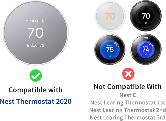 Compatible with Google Thermostat 2020 Wall Plate Cover - Petrichor Nest Thermostat Trim Kit, Made for Google Nest Thermostat 2020, Cover Imperfections Easy to Install - Charcoal（2 Pack）