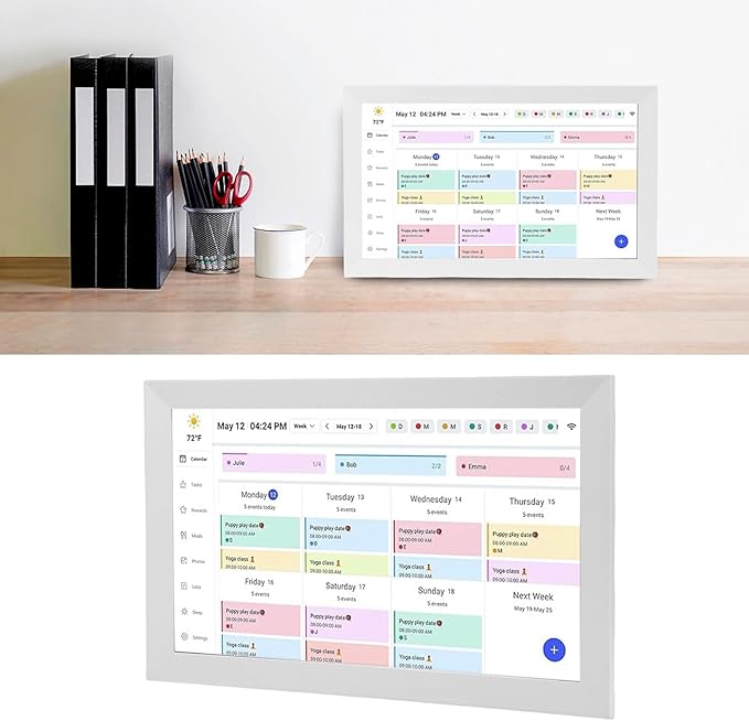 GOWENIC 15.6" Digital Calendar Chore Chart, 1080P Interactive Touchscreen Wall Planner with 2 Ways Synchronization, Seamless Scheduling for Family (US)