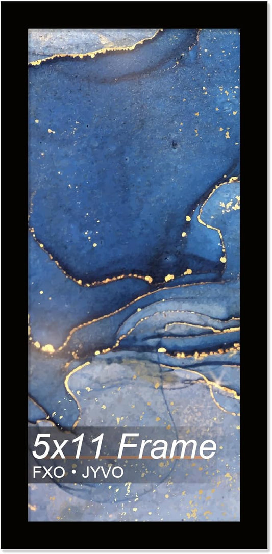 5x11 Picture Frame, Black Frame for 5 x 11 Inch Picture Poster Photo, Light Weight and High Transparent 5 by 11 Frame for Wall - 1 Pack/Black/5"x11"
