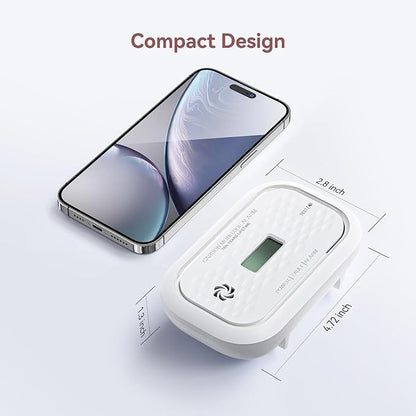 2 Pack Carbon Monoxide Detectors,10 Year Battery Carbon Monoxide Alarm, CO Detector with LCD Display, 3 LED Lights CO Alarm for Home