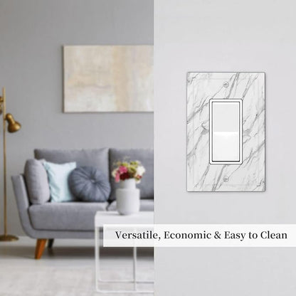 Decorative Outlet Covers Modern Grey Marble Texture 1 Gang Rocker Light Switch Cover Plate Single Wall Plates for Electrical Outlets Switch Plate Covers Faceplate for Kitchen Home Decor
