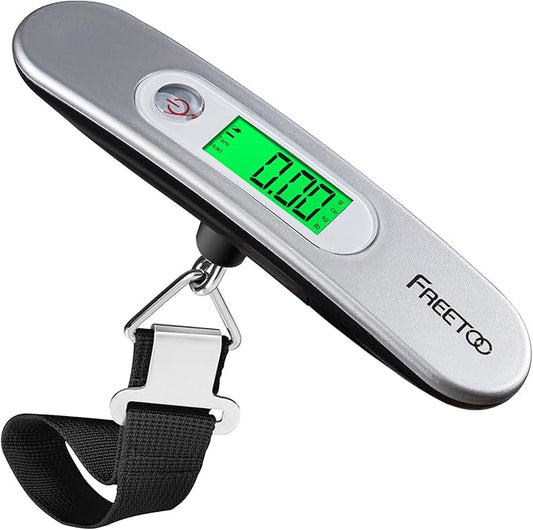 FREETOO Luggage Scale Portable Digital Hanging Scale for Travel, Suitcase Weight Scale with Superior Piano Lacquer 110 Lb/ 50Kg Capacity, Battery Included
