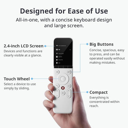 SwitchBot Universal Remote Control with Hub Mini Matter Enabled with Bot, Control 25 IR/Bluetooth Devices and 10 Scenes, Compatible with TV/AC/SwitchBot BLE Devices