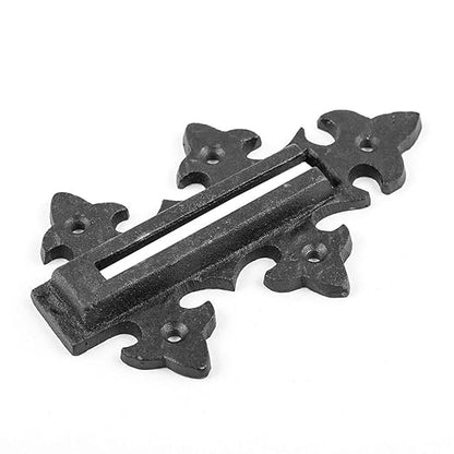Renovators Supply Manufacturing Door Latches Slide Latch Bolt 5 in. Black Wrought Iron Colonial Chain Type Door Guard Extra Security Rust Resistant Privacy Latches with Hardware,Pack of 2