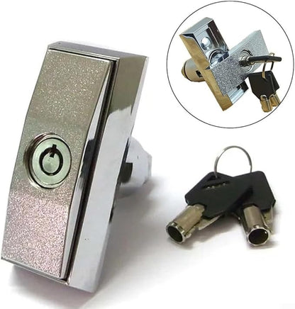 Zinc Alloy T-Handle Lock for Vending Machines, Game Consoles, and Car Washing Machines, Camper Shell Accessories, Silver