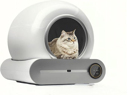 Automatic Cat Litter Box Large Capacity for Multiple Cats,Intelligent Self-Cleaning Cat Litter Box with APP Control, Self Cleaning Large Cat Toilet, Automatic Cleaning, One Click Sand Change