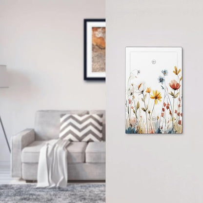 Watercolor Wildflower Colorful Floral Plant Light Switch Cover Plate 1 Gang No Device Blank Electrical Wall Plates Faceplate Decorative Switch Plate for Bed Room Living Room Decor