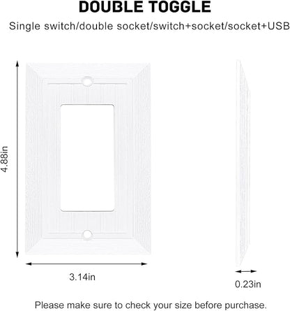 Modern Decorative Wall Plate Retro Wood Grain design Switch Cover Outlet Cover for Light Switch, Smart Switch, Dimmer, GFCI, USB Outlet (10 Pack, Single Decorator)