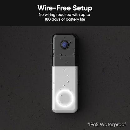 Wyze Wireless Video Doorbell Pro (Chime Included) with Easy-to-Use Design, 1440 HD Video, 1:1 Head-to-Toe View (1:1 Aspect Ratio), 2-Way Audio, Night Vision