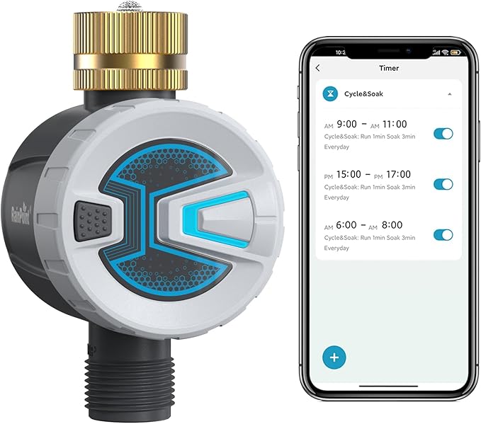 RAINPOINT Sprinkler Timer, Bluetooth Water Timer for Garden Hose, Smart Irrigation Controller, APP Remote Control (Bluetooth Connection)