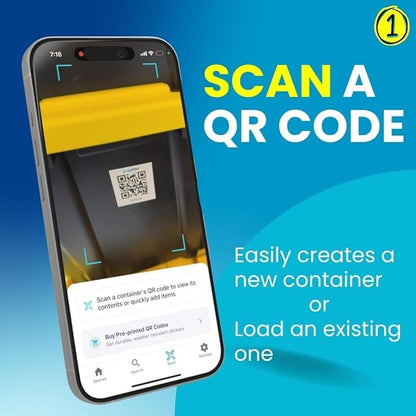 Smart QR Code Labels – AI Auto-Labeling, No Typing! Storage Bins & Moving Containers – iOS & Android App – 10 Stickers (3" x 5") (Orange)
