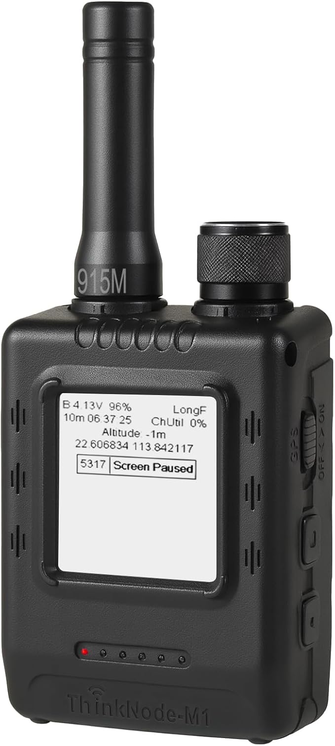 ELECROW LoRa Meshtastic Transceiver with GPS and nRF52840 - ThinkNode M1 with 1.54" EPD Screen and Case, SX1262 Wireless Module 915MHz, 1200mAh Battery for Meshtastic