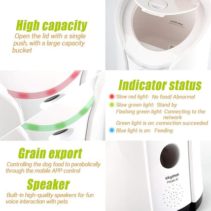 SM-02 Dog Camera Treat Dispenser, Remote Pet Camera with Two-Way Audio and Night Vision Remote via APP, Compatible with Alexa