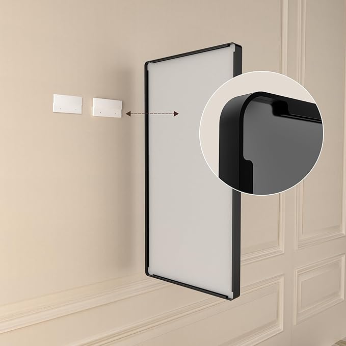 Bathroom Mirror Black,55x36 Inch Large Matte Black Bathroom Vanity Mirror,Rectangle Black Metal Framed Mirror for Wall,Anti-Rust,Shatter-Proof (Horizontal/Vertical)