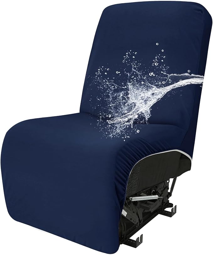 Easy-Going 100% Waterproof Recliner Cover Additional Seat Cover for Reclining Couch, Stretch Sofa Covers Washable Furniture Protector for Kids & Pets, 1 Seat, Navy