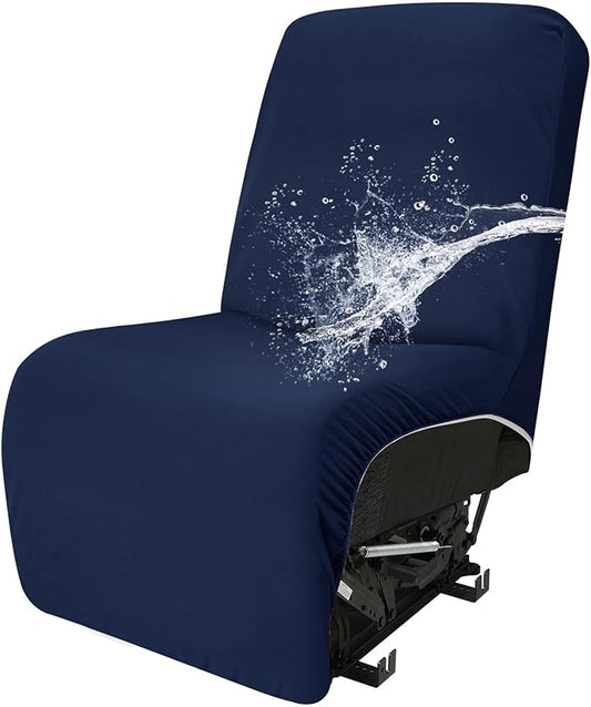 Easy-Going 100% Waterproof Recliner Cover Additional Seat Cover for Reclining Couch, Stretch Sofa Covers Washable Furniture Protector for Kids & Pets, 1 Seat, Navy