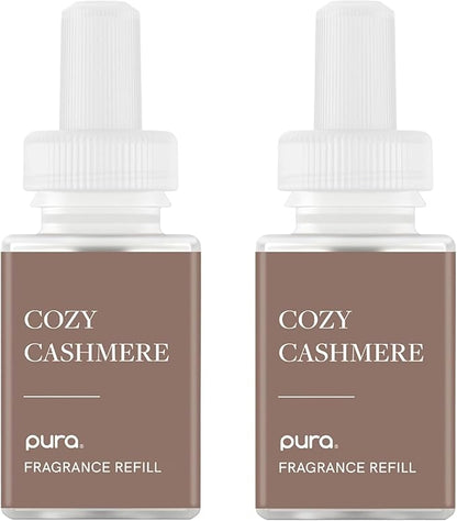 PuraHome Scent Refill - Smart Home Air Diffuser - Up to 120-Hours of Luxury Fragrance per Refill - Home Essential - Clean & Safe Diffuser Fragrance - 2 Pack, Cozy Cashmere