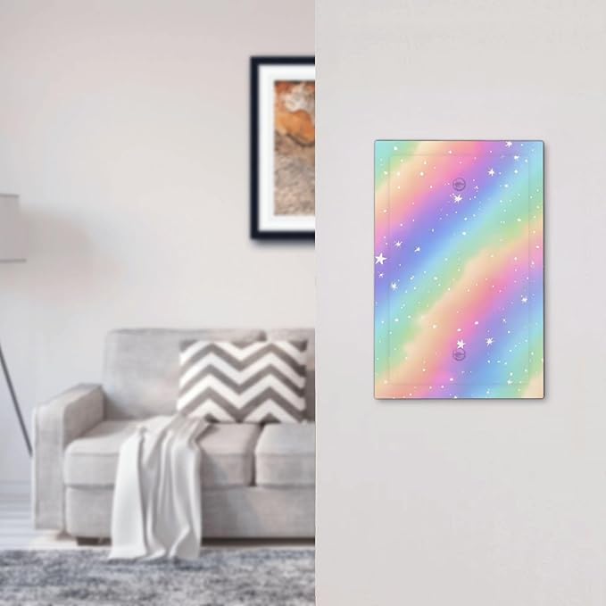 Decorative Light Switch Cover Plate Pink Blue Purple Iridescent Rainbow 1 Gang No Device Single Blank Outlet Covers Wall Plates for Electrical Outlets Faceplate for Girlroom Home Decor