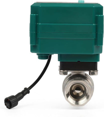U.S. Solid 3/4" Smart Motorized Ball Valve - Stainless Steel Remote App Mobile-control Electrical Ball Valve with Manual Switch, Plug Connection
