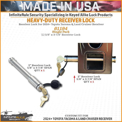 61194 | Single Pack, Receiver Lock for 2024+ Toyota Tacoma & Land Cruiser