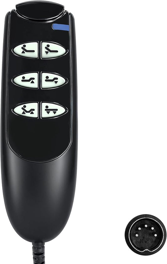 6 Button 5 Pin Remote Hand Control Handset for Electric Hospital Beds Model 15030 and Drive Medical Delta Ultra Light 1000 Semi