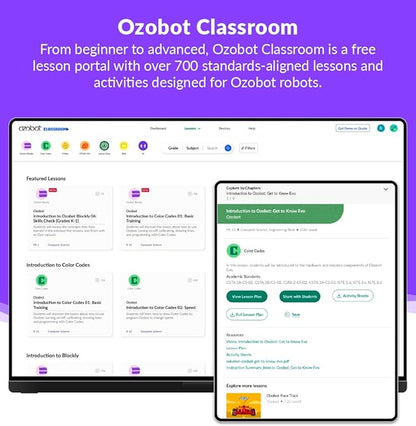 Ozobot Evo Classroom Kit (18 Bots): Professional STEM Education Set for Grades K-12, Includes 18 Robots, Charging Cradle, Color Code Markers, and Access to 700+ Lesson Plans for Teachers and Schools
