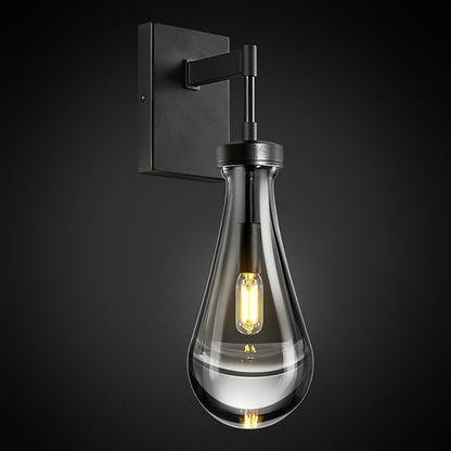 Raindrop Wall Sconces Black Sconces Wall Decor Modern Wall Lighting Glass Bathroom Sconces Indoor Vanity Light Wall Lamp for Bedroom Living Room Stair (1 Pack)