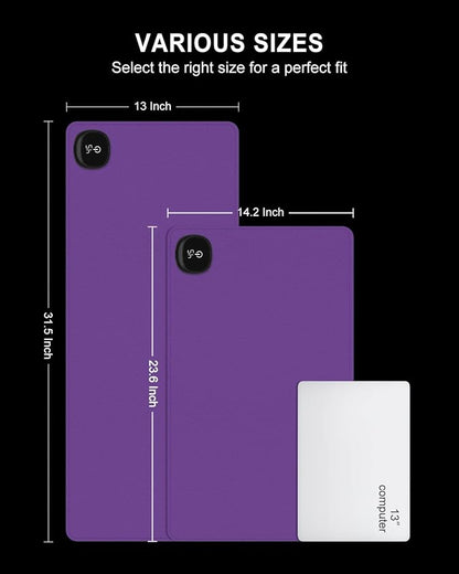 Heated Desk Pad, 31.5" x 13" Leather Non-Slip Warm Desk Pad, Large Mouse Mat with 3 Levels Heating & 3 Hours Auto Shut-Off, Hand and Foot Warmer for Office, Home, Purple