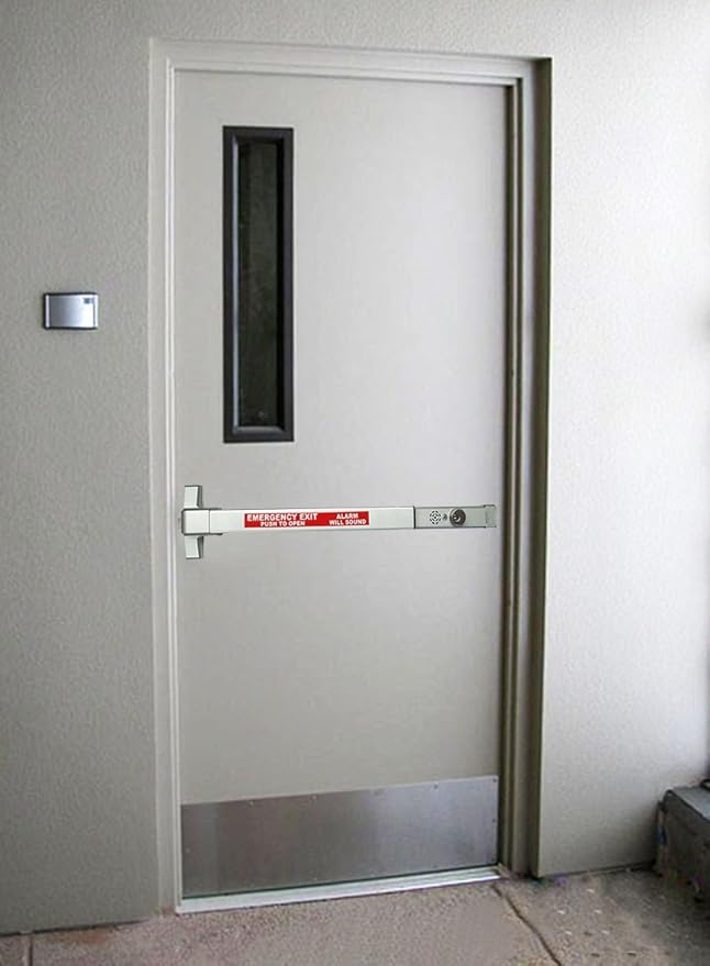 Dynasty Hardware Commercial Door Push Bar Panic Exit Device with Alarm Sprayed Aluminum