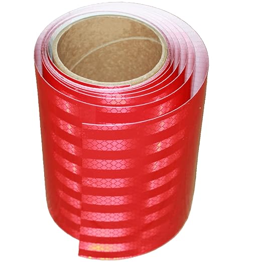 Non Fading Reflective Tape Red Outdoor Waterproof 6 inch, High Visibility Warning Industrial Marking Tape, Safety Stickers (11 feet)