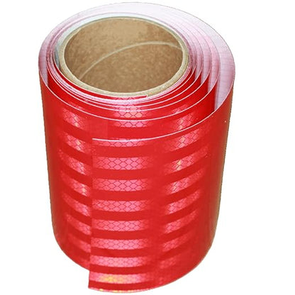 Non Fading Reflective Tape Red Outdoor Waterproof 6 inch, High Visibility Warning Industrial Marking Tape, Safety Stickers (11 feet)