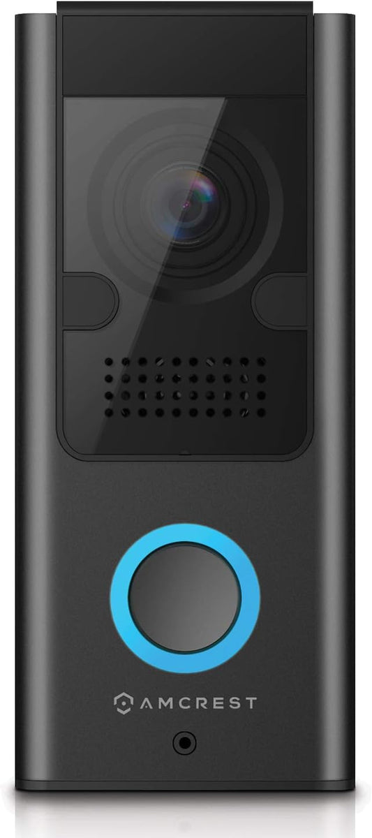 Amcrest 1080P Video Doorbell Camera Pro, Outdoor Smart Home 2.4GHz WiFi Doorbell Camera (Wired Power), MicroSD Card, PIR Motion Detect, RTSP, IP55 Weatherproof, 2-Way Audio, 140º Wide-Angle AD110-SH